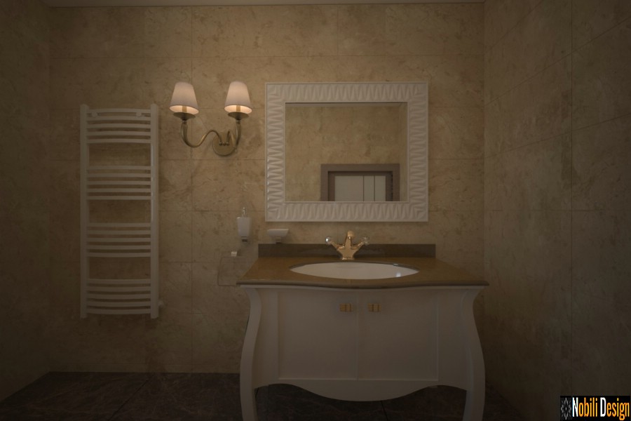 design interior baie clasica pret | Amenajare baie stil clasic casa in Galati.